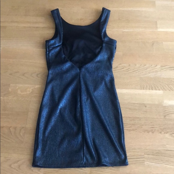 Metallic Navy Blue Cocktail Dress - Picture 2 of 2